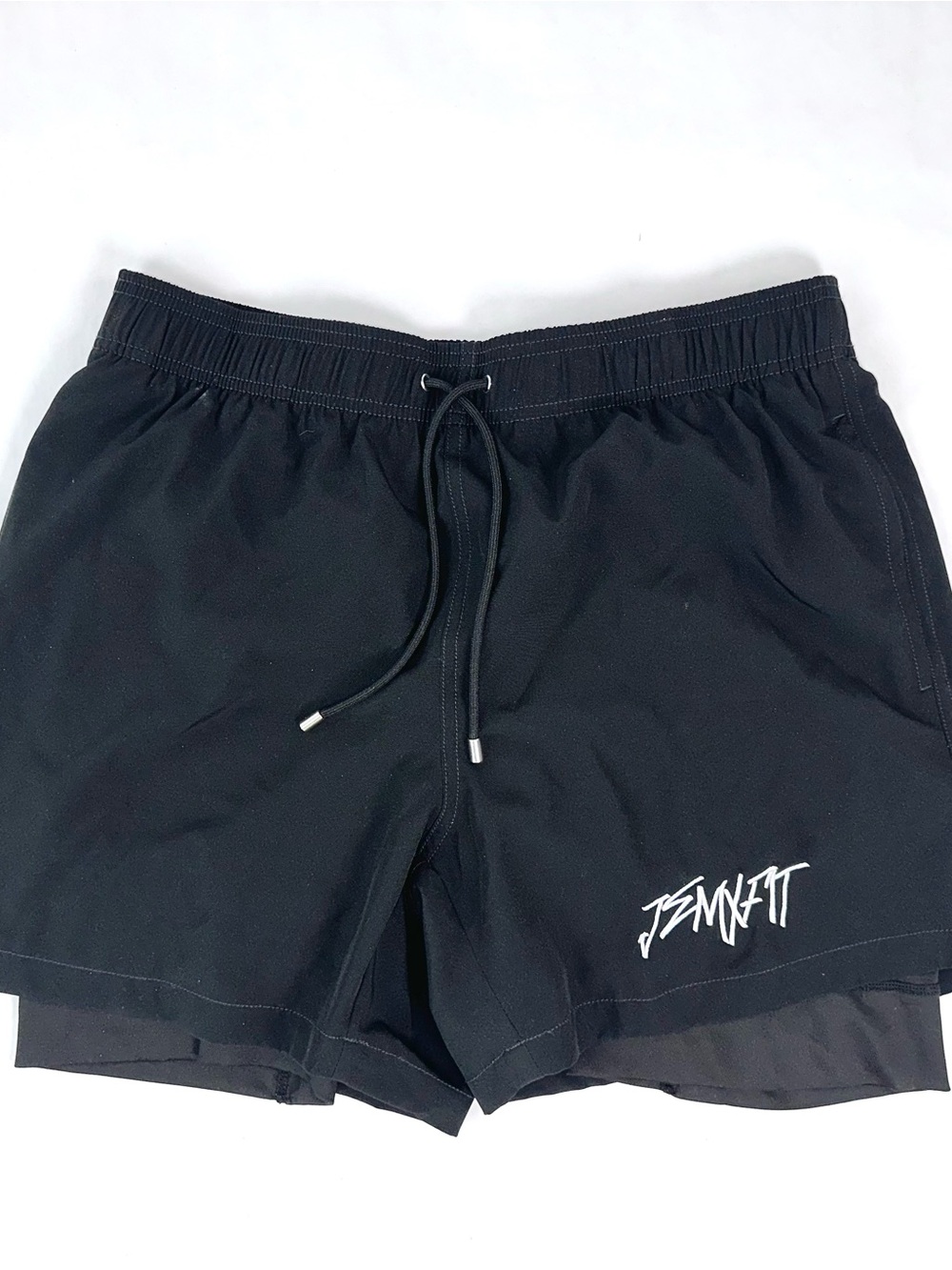 Men's Black Athletic Shorts with Drawstring and pockets and compression